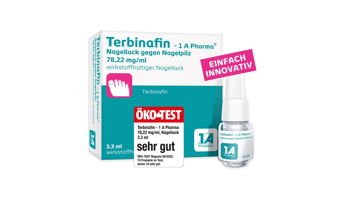 Terbinafin - 1 A Pharma<sup>&reg;</sup><br />Nagellack gegen Nagelpilz: einfach lackieren!