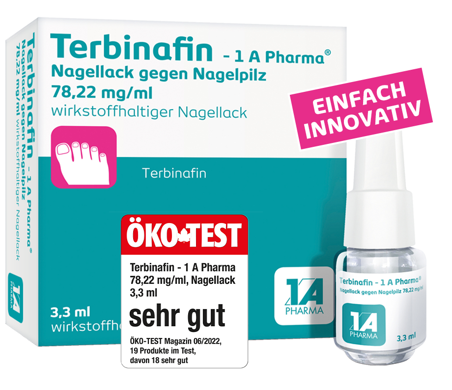 Terbinafin - 1 A Pharma<sup>&reg;</sup> Nagellack gegen Nagelpilz: <br>Bekämpft den Nagelpilz<sup>*</sup> gezielt.